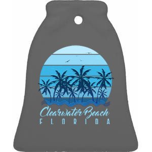 Retro Clearwater Beach Florida Ceramic Bell Ornament