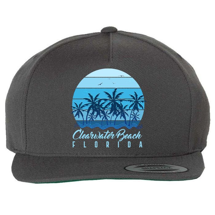 Retro Clearwater Beach Florida Wool Snapback Cap