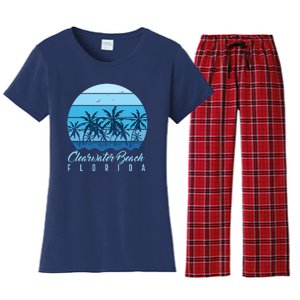 Retro Clearwater Beach Florida Women's Flannel Pajama Set