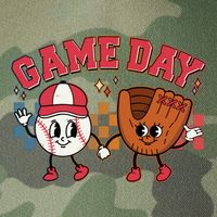 Retro Cartoon Baseball Game Day Legacy Tie Dye Trucker Hat