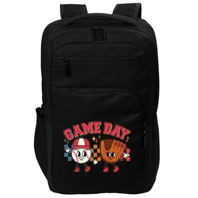 Retro Cartoon Baseball Game Day Impact Tech Backpack