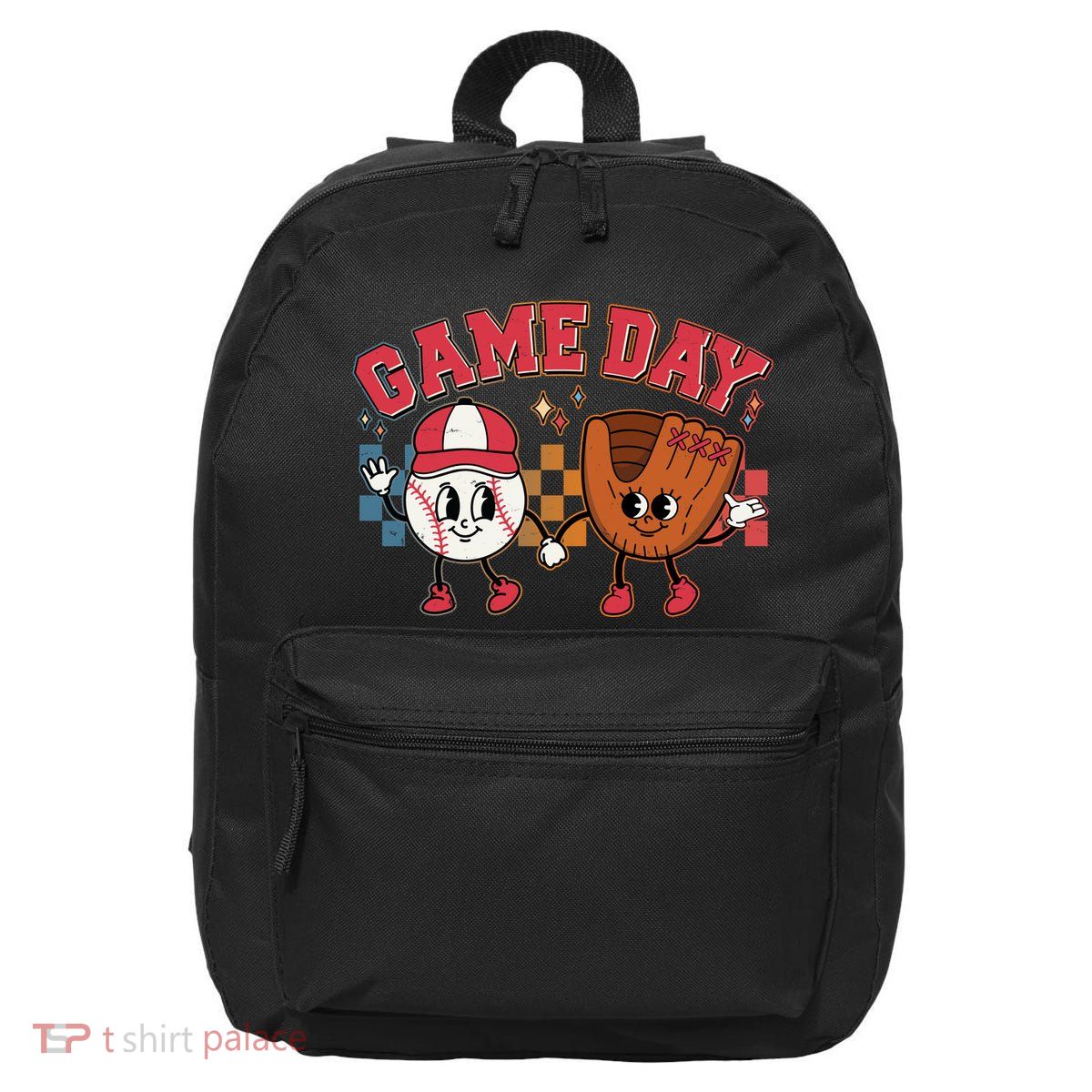 Retro Cartoon Baseball Game Day 16 in Basic Backpack