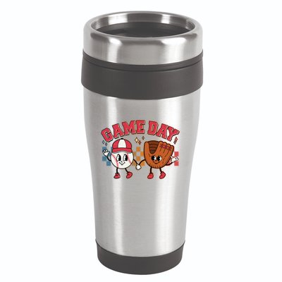 Retro Cartoon Baseball Game Day 16oz Travel Tumbler