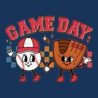 Retro Cartoon Baseball Game Day Infant Baby Jersey Bodysuit