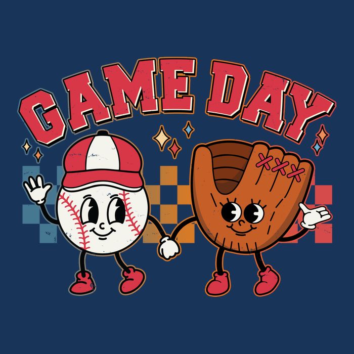 Retro Cartoon Baseball Game Day Infant Baby Jersey Bodysuit