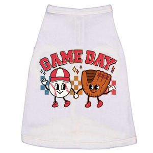 Retro Cartoon Baseball Game Day Doggie Tank