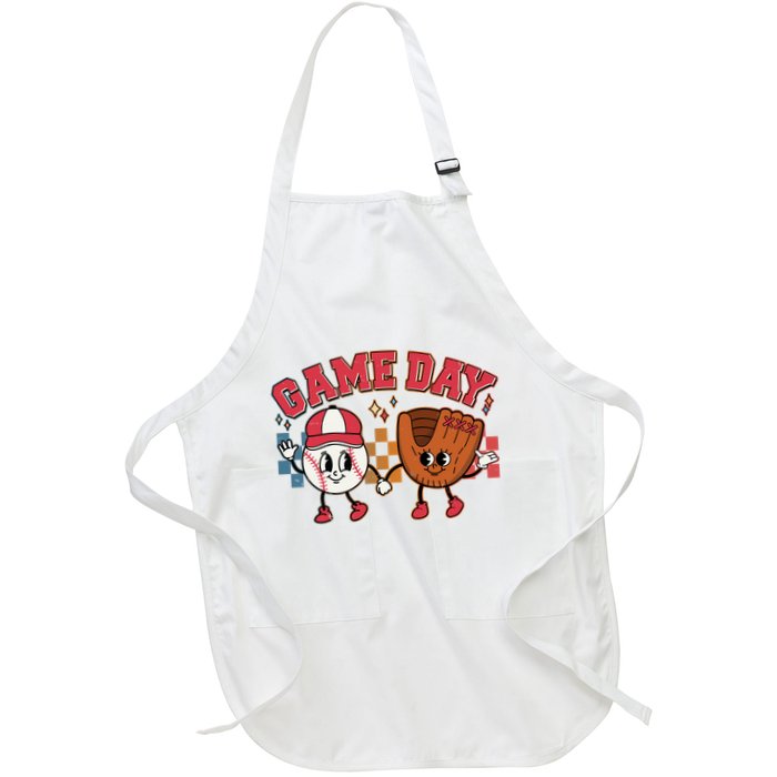 Retro Cartoon Baseball Game Day Apron