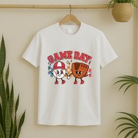 Retro Cartoon Baseball Game Day T-Shirt