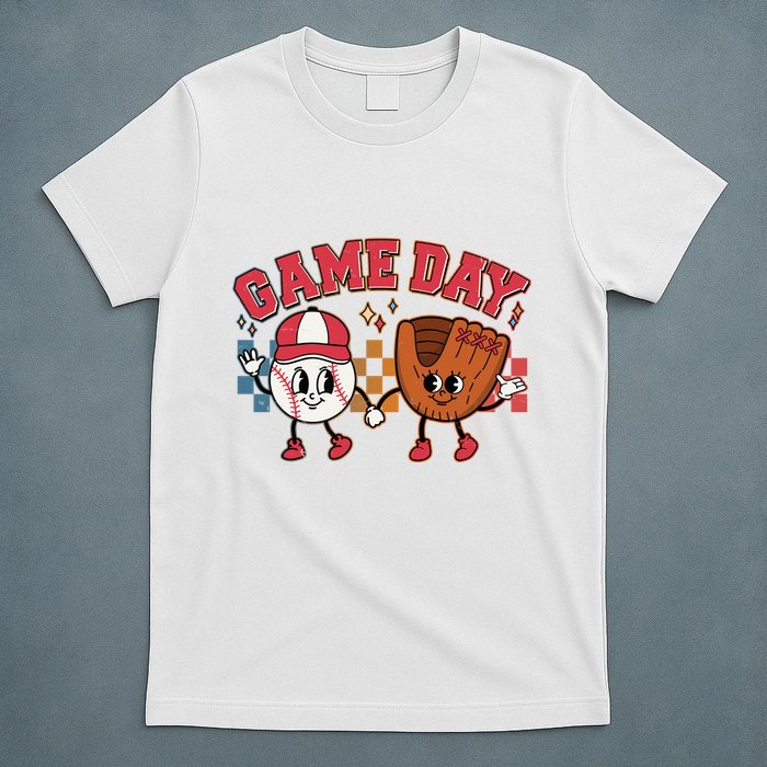 Retro Cartoon Baseball Game Day T-Shirt