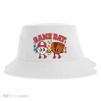 Retro Cartoon Baseball Game Day Sustainable Bucket Hat