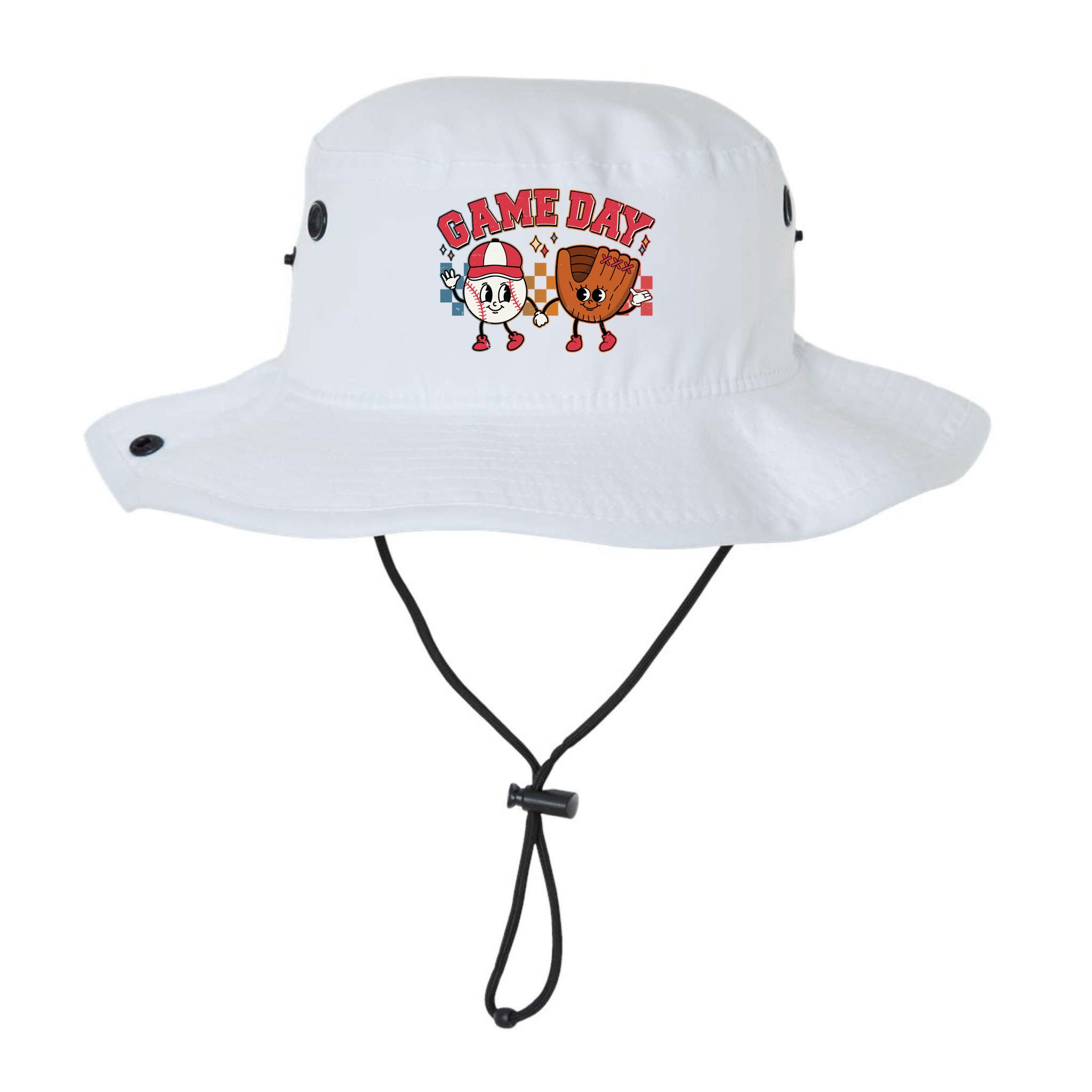 Retro Cartoon Baseball Game Day Bucket Hat