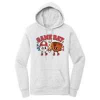 Retro Cartoon Baseball Game Day Women's Pullover Hoodie