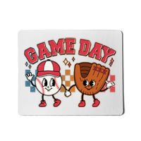 Retro Cartoon Baseball Game Day Mousepad