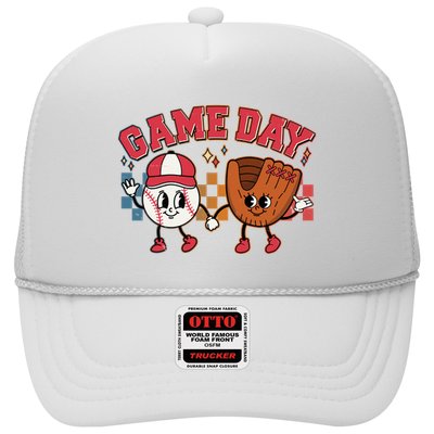 Retro Cartoon Baseball Game Day Trucker Hat