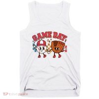 Retro Cartoon Baseball Game Day Tank Top