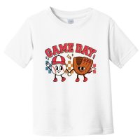 Retro Cartoon Baseball Game Day Toddler T-Shirt