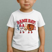 Retro Cartoon Baseball Game Day Toddler T-Shirt