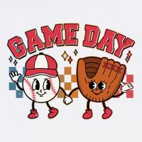 Retro Cartoon Baseball Game Day Toddler T-Shirt