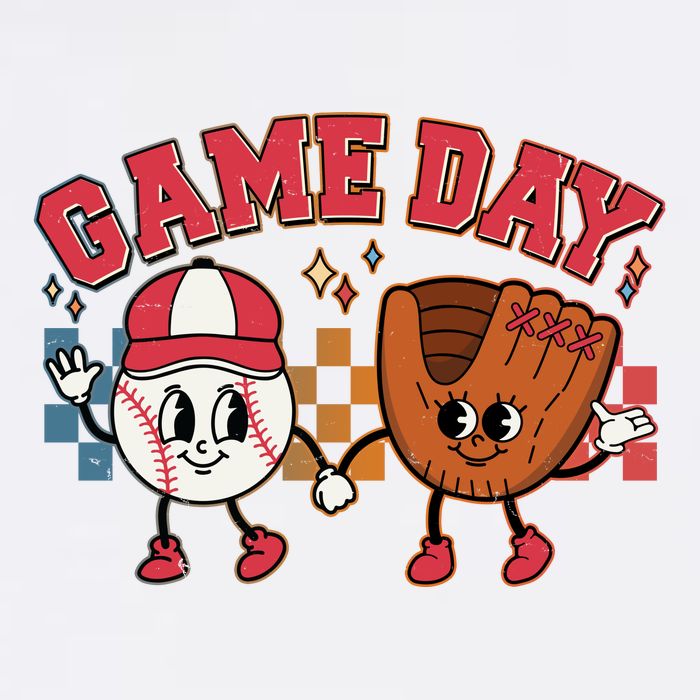 Retro Cartoon Baseball Game Day Toddler T-Shirt