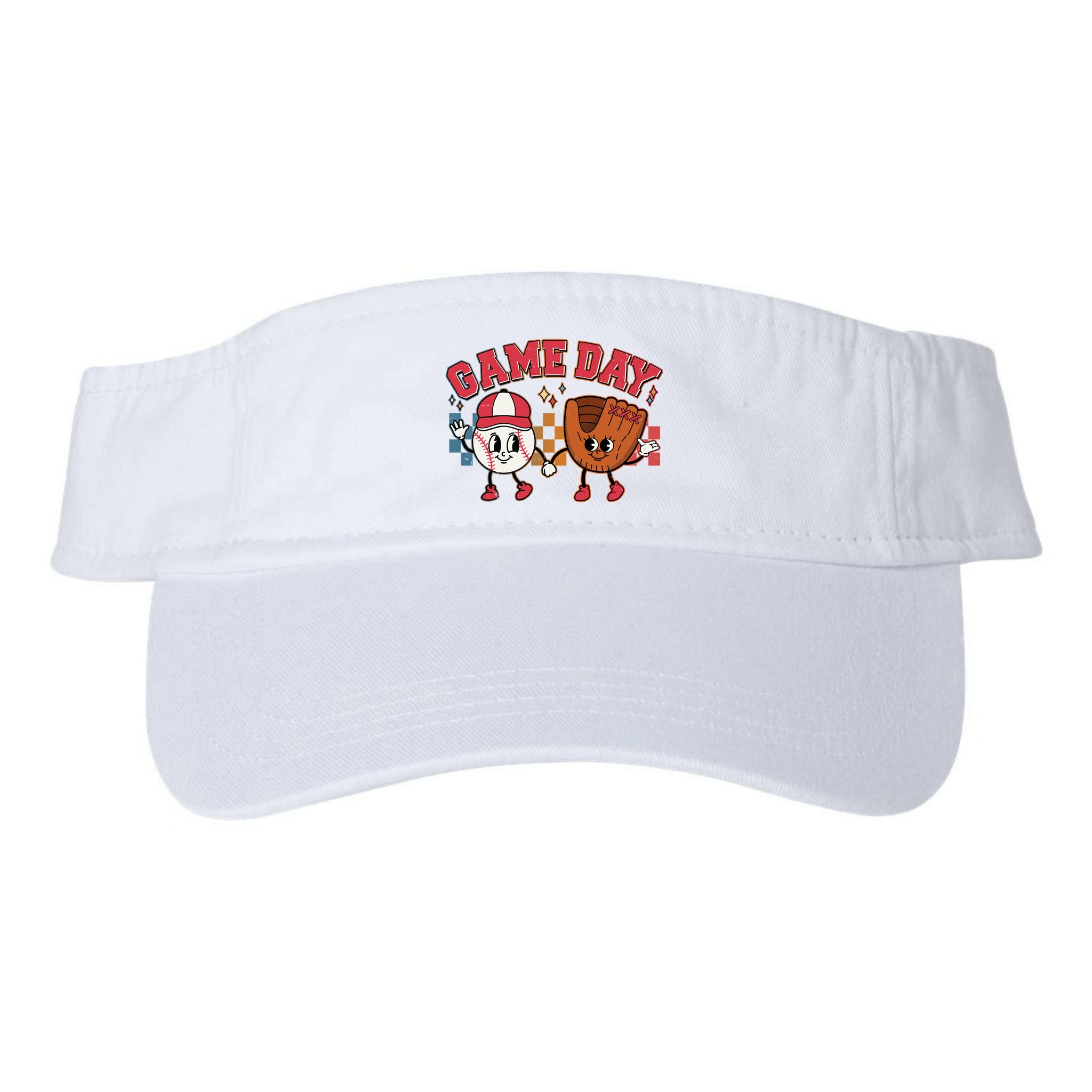 Retro Cartoon Baseball Game Day Visor