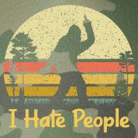 Retro Camping Bigfoot Sasquatch Middle Finger I Hate People Legacy Tie Dye Trucker Hat