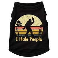 Retro Camping Bigfoot Sasquatch Middle Finger I Hate People Doggie Tank