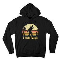 Retro Camping Bigfoot Sasquatch Middle Finger I Hate People Hoodie