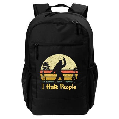 Retro Camping Bigfoot Sasquatch Middle Finger I Hate People Backpack