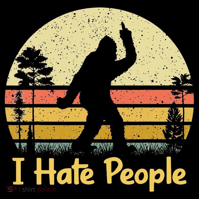 Retro Camping Bigfoot Sasquatch Middle Finger I Hate People Youth Performance Sprint T-Shirt