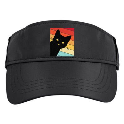 Retro Cat Black Cat Vintage Cat Cat Adult Drive Performance Visor