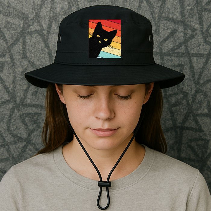Retro Cat Black Cat Vintage Cat Cat Bucket Hat