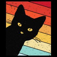 Retro Cat Black Cat Vintage Cat Cat Bucket Hat