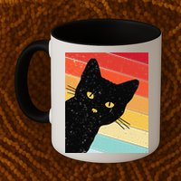 Retro Cat Black Cat Vintage Cat Cat Mug