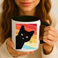 Retro Cat Black Cat Vintage Cat Cat Mug