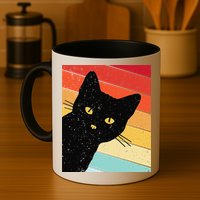 Retro Cat Black Cat Vintage Cat Cat Mug