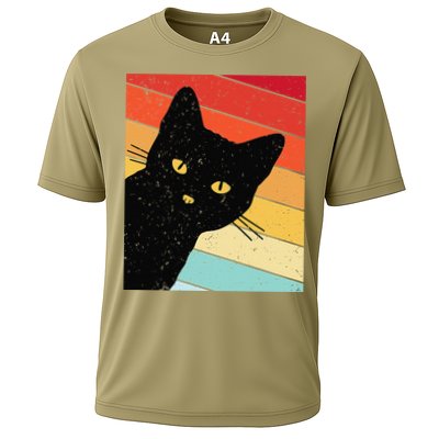 Retro Cat Black Cat Vintage Cat Cat Performance Shirt