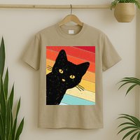 Retro Cat Black Cat Vintage Cat Cat T-Shirt