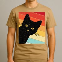 Retro Cat Black Cat Vintage Cat Cat T-Shirt