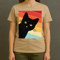 Retro Cat Black Cat Vintage Cat Cat T-Shirt