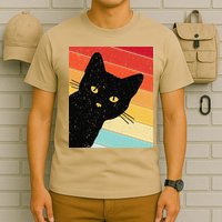 Retro Cat Black Cat Vintage Cat Cat T-Shirt
