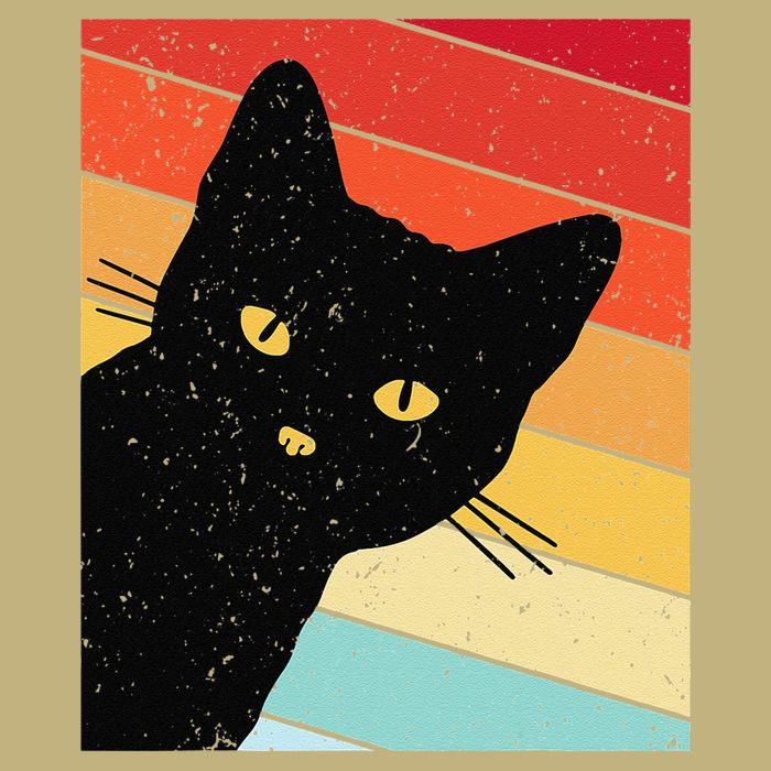 Retro Cat Black Cat Vintage Cat Cat T-Shirt