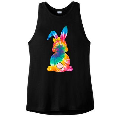 Rainbow Colorful Bunny Ladies PosiCharge Tri-Blend Wicking Tank