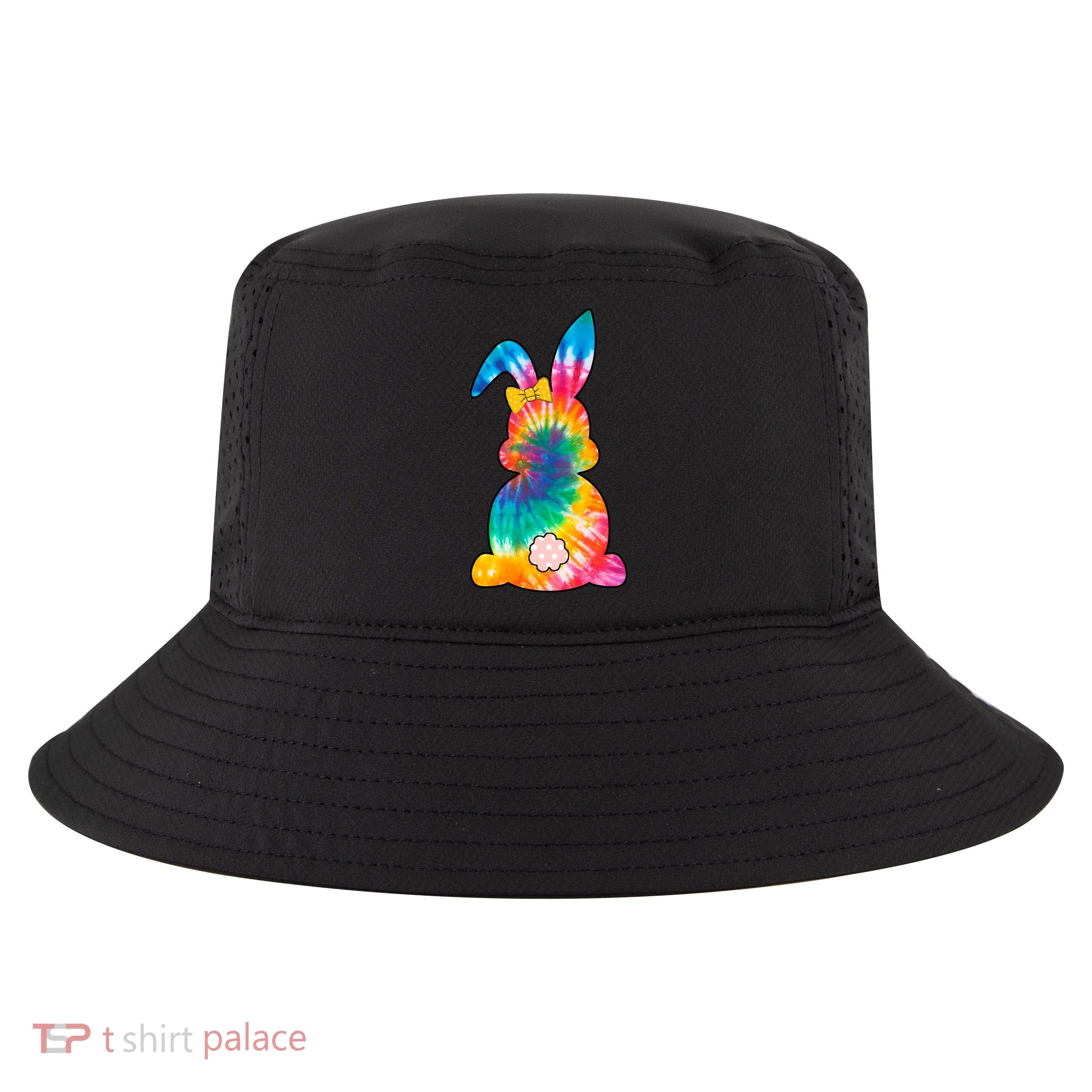 Rainbow Colorful Bunny Cool Comfort Performance Bucket Hat
