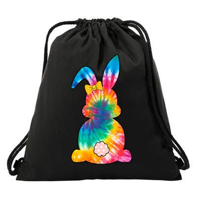 Rainbow Colorful Bunny Drawstring Bag