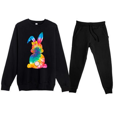 Rainbow Colorful Bunny Premium Crewneck Sweatsuit Set