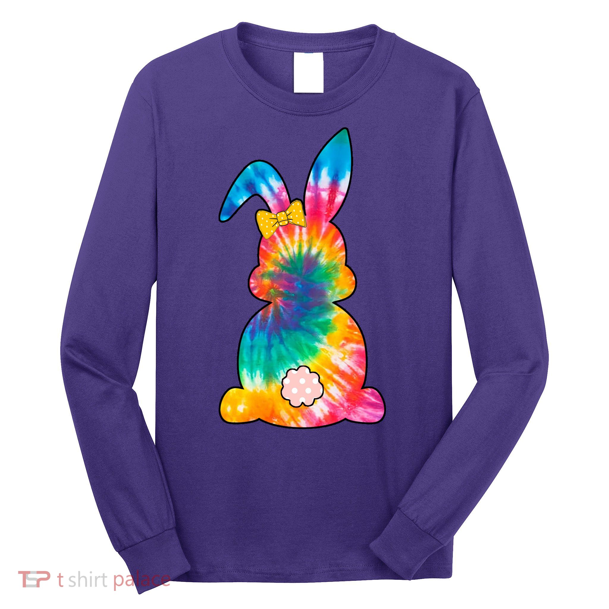Rainbow Colorful Bunny Long Sleeve Shirt