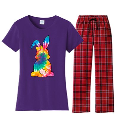 Rainbow Colorful Bunny Women's Flannel Pajama Set