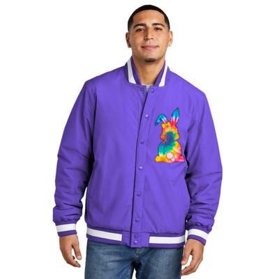 Rainbow Colorful Bunny Insulated Varsity Jacket