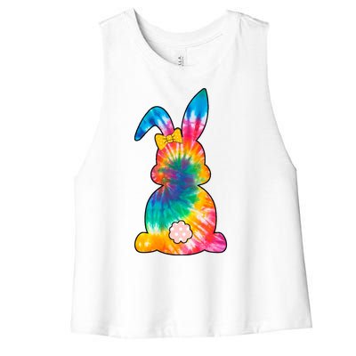 Rainbow Colorful Bunny Women's Racerback Cropped Tank