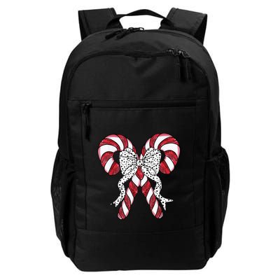 Retro Coquette Bow Candy Cane Christmas Season Backpack